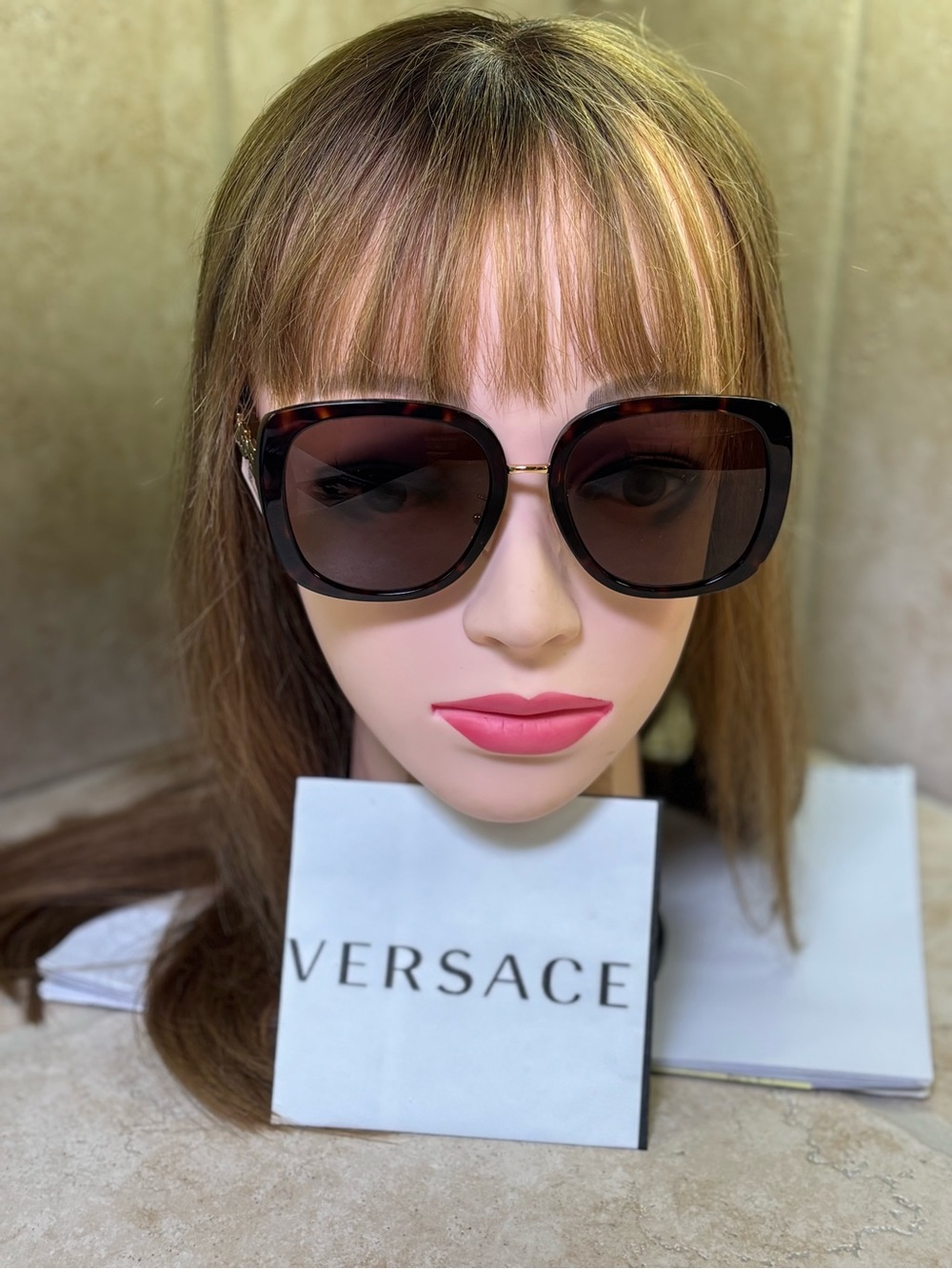 New Versace MOD4407-D 108/73  Tortoiseshell Square Sunglasses - Brown Lenses